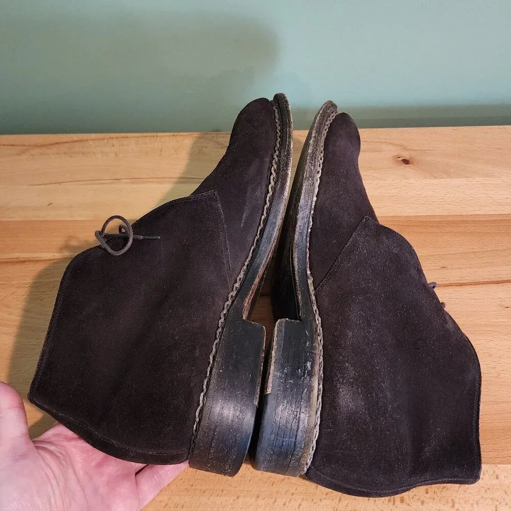 Calzoleria Harris Firenze Italy Suede Lace Up Chukka Boots 
